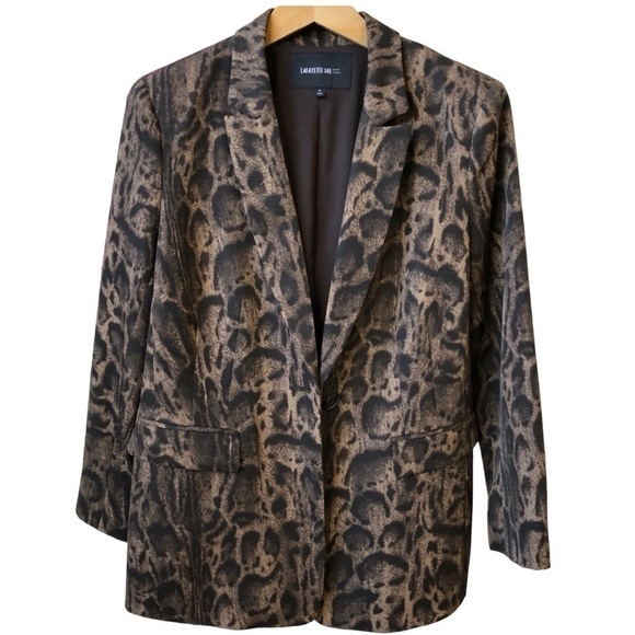 LAFAYETTE 148 wool Jacket blazer size 6 mobwife leopard - Picture 9 of 9